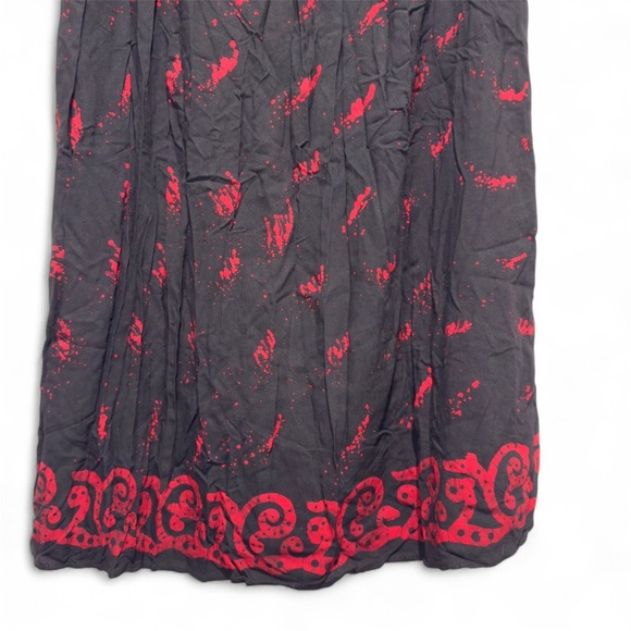 Neelam Fashions Boho Maxi Skirt Red Black Plus Size 1X/2X, Whimsigoth Festival - Picture 9 of 10